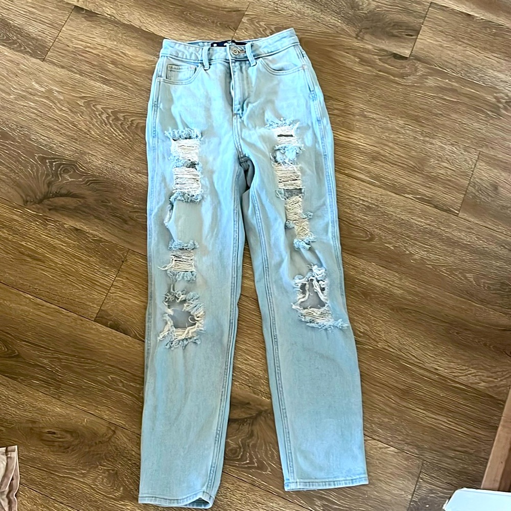 Hollister ultra high-mom jeans.